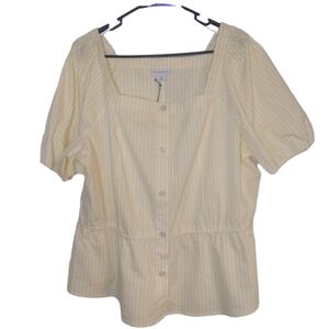 Liz Claiborne NWT Coastal Blouse Square neck, wear off-shoulder or on Si…